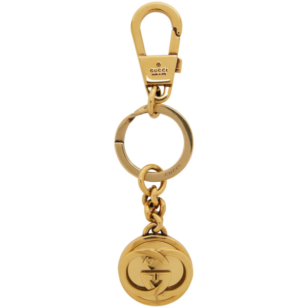 Gucci Gold Interlocking G Keychain In 8277 Ottone | ModeSens