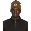 Carhartt Logo-patch Beanie In Brown