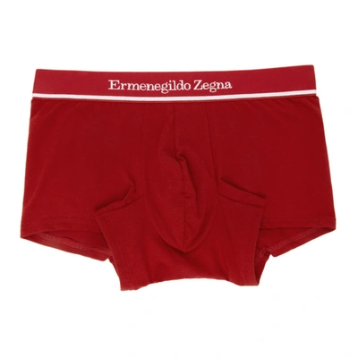 Ermenegildo Zegna Red Cotton Logo Boxers