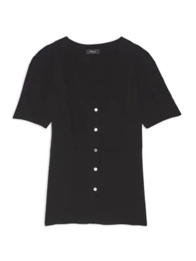 Theory Vest Silk Shirt In Black
