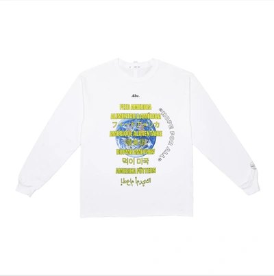 Pre-owned Advisory Board Crystals X J Balvin Feeding America World L/s T-shirt White