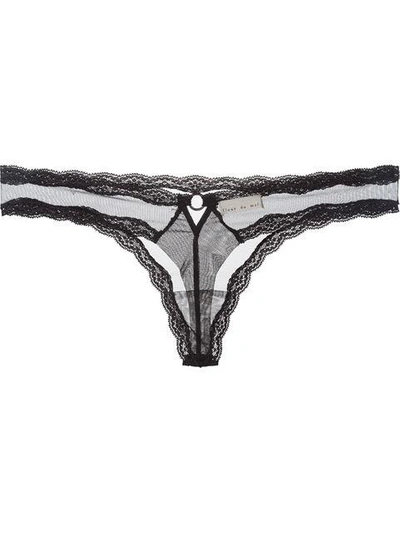 Fleur Du Mal Sheer Tulle Thong In Black