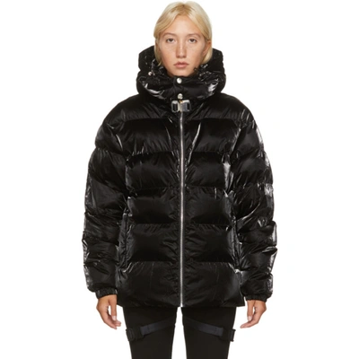 Alyx Puffer Jacket In Liquid Effect Nylon In Blk0001 Bla