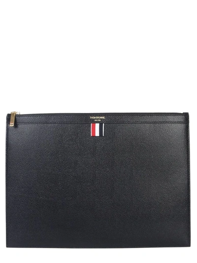 Thom Browne Men's Black Leather Pouch