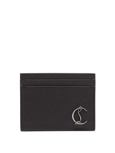 Christian Louboutin Monogram-plaque Leather Cardholder In Black