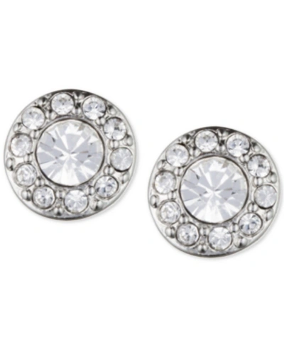 Givenchy Small Crystal Pave Stud Earrings In Silver