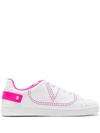 Valentino Garavani White & Pink Vlogo Backnet Sneakers In Bianco