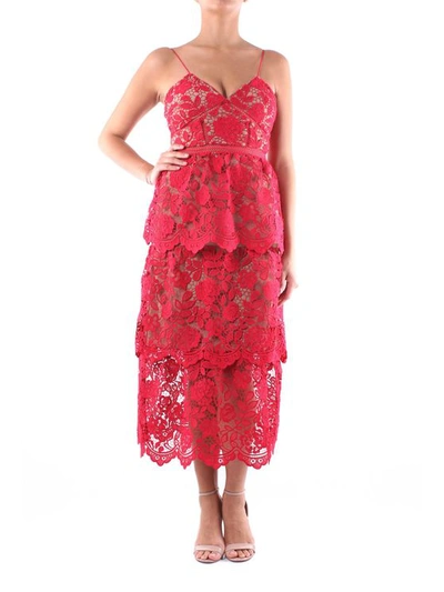 Self-portrait Women's Rs20113frosso Red Polyester Dress