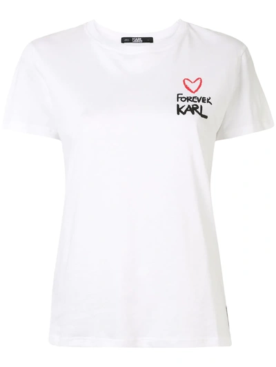 Karl Lagerfeld Forever Karl Print T-shirt In White