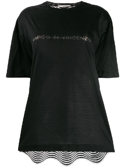 Marco De Vincenzo Women's Black Cotton T-shirt