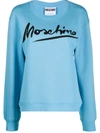 Moschino Logo Printed Sweatshirt In Light Blue