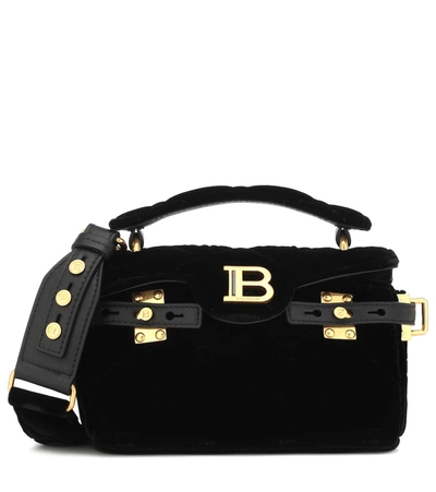 Balmain Small B Buzz 19 Black Viscose Shoulder Bag