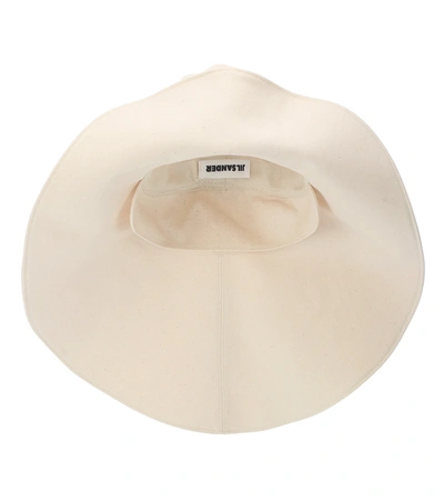 Jil Sander Off-white Canvas Bucket Hat In Beige