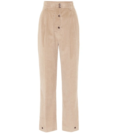 Etro High-rise Corduroy Straight Pants In Beige