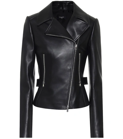 Alaïa Editions 2004 Leather Agneau Biker Jacket In Black