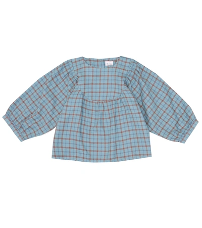 Morley Kids' Mikado Checked Cotton Blouse In Blue