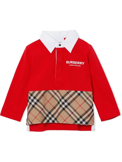 Burberry Baby's & Little Boy's Check Polo In Red