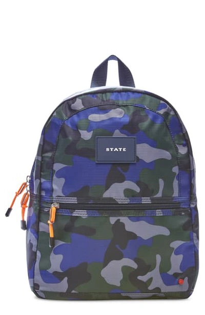 State Kids' Mini Kane Camo Backpack In Blue Multi