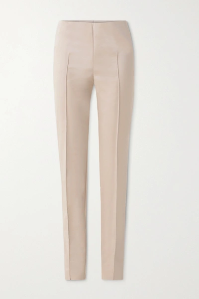 Akris Melissa Techno Stretch Cotton Blend Pants In Beige