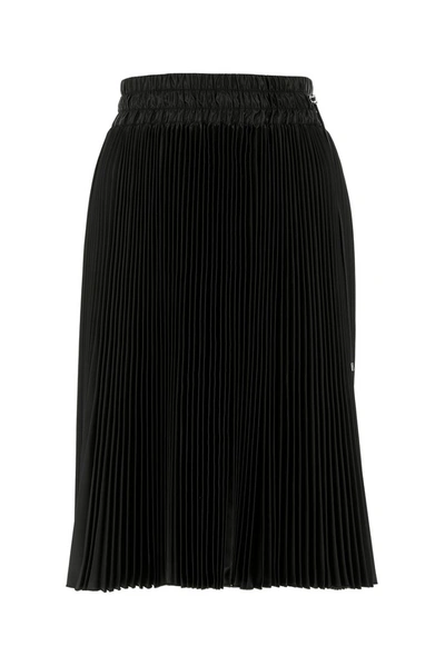 Moncler Pleated Mesh Skirt In Black