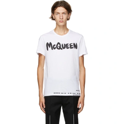 Alexander Mcqueen White Graffiti T-shirt