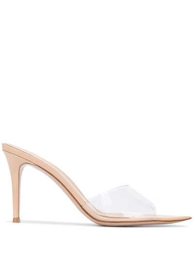 Gianvito Rossi Elle 95mm Sheer Mules In Neutrals