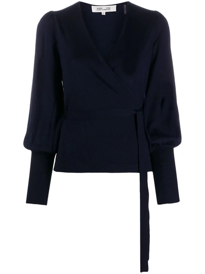 Diane Von Furstenberg Adrielle Wrap Jumper In Blue