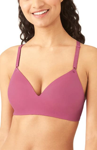 B.tempt'd By Wacoal Future Foundations Wire-free Lace T-shirt Bra In Red Violet