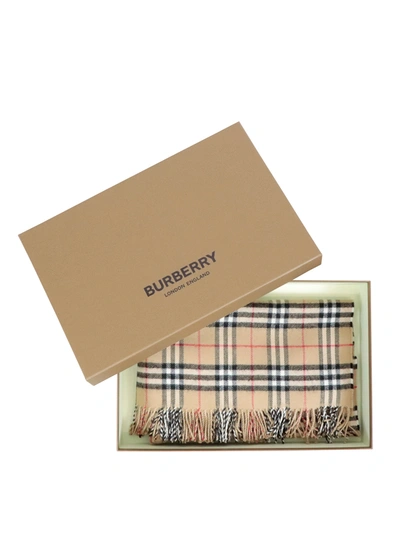 Burberry Mer Baby Blanket In Archive Beige