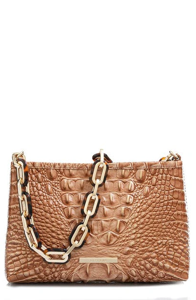 Brahmin Mod Lorelei Melbourne Embossed Leather Shoulder Bag In Terracotta