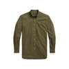 Polo Ralph Lauren Player Logo Slim Fit Garment Dyed Oxford Shirt Buttondown In Olive Green