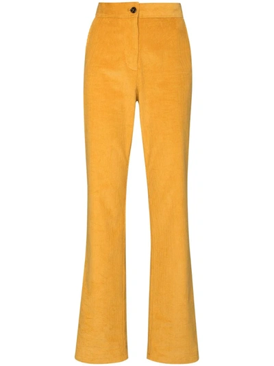 See By Chloé Cotton-corduroy Straight-leg Pants In Yellow