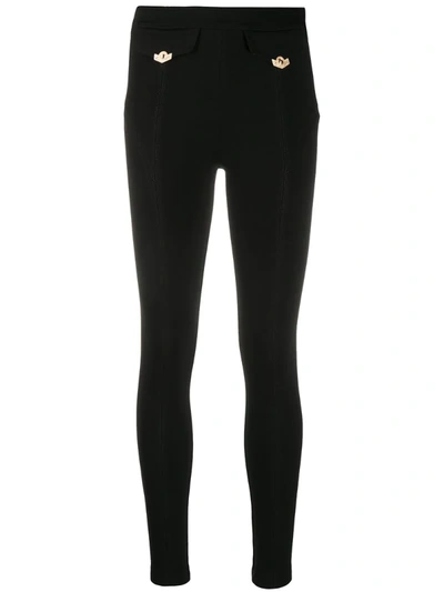 Versace Jeans Couture High-waisted Skinny Trousers In Black