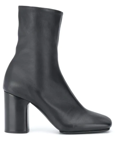 Acne Studios Block-heel Leather Ankle Boots In Black