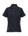 Thom Browne Polo In Blue Cotton In Dark Blue