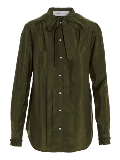 Golden Goose Alessia Shirt In Green Cotton
