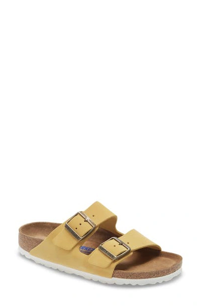 Birkenstock Arizona Soft Slide Sandal In Ochre Suede