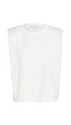 Endless Rose Padded Shoulder Muscle Tee In White