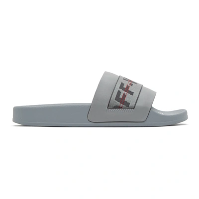 Off-white Industrial Tonal Slides In Grey