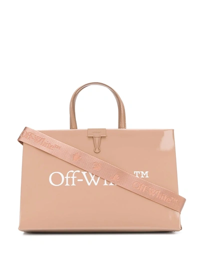 Off-white Baby Box Leather Crossbody Bag In Neutrals