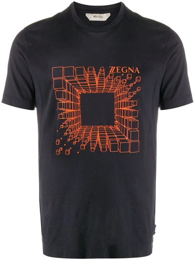 Z-zegna Graphic Print T-shirt In Blue