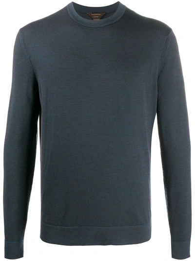 Ermenegildo Zegna Wool Knit Sweatshirt In Blue
