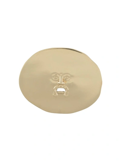 Patou Antic Face Brooch In Gold