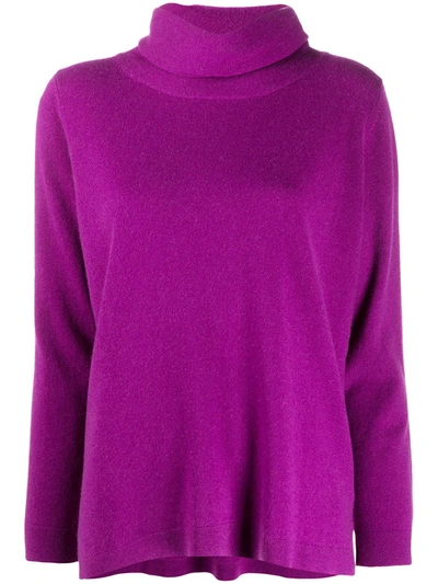 Allude Loose-fit Roll-neck Jumper In Purple