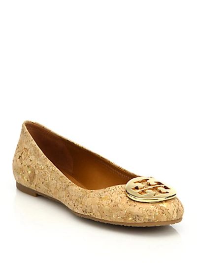 Tory Burch Reva Cork Ballet Flats In Natural ModeSens