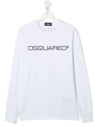Dsquared2 Teen Logo Printed Sweatshirt In White