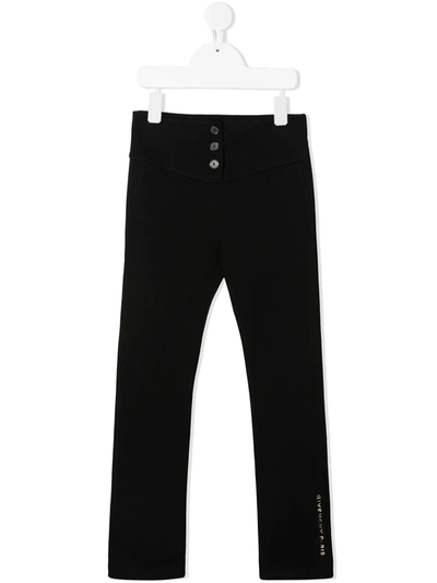Givenchy Kids' Multicolour Logo Waistband Trousers In Black