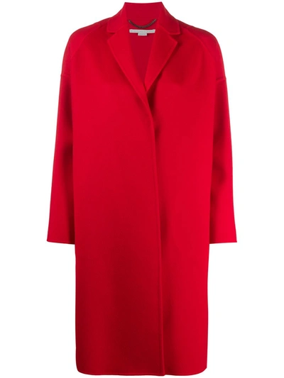 Stella Mccartney Single-breasted Wool Coat In Red