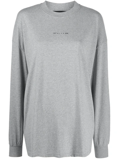 Alyx Long-sleeved Logo Print Jumper In Grey