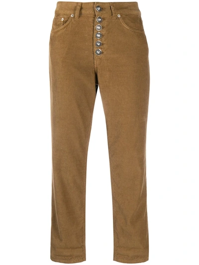 Dondup Corduroy Cropped Trousers In Brown